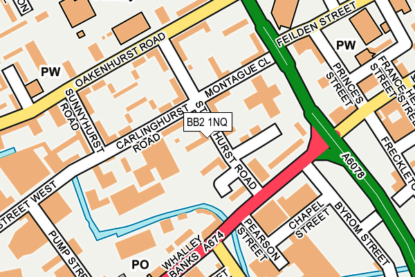 BB2 1NQ map - OS OpenMap – Local (Ordnance Survey)