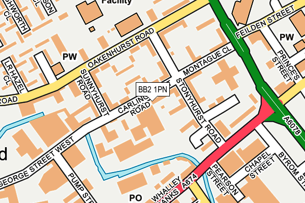 BB2 1PN map - OS OpenMap – Local (Ordnance Survey)