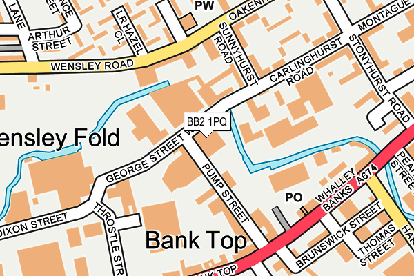 BB2 1PQ map - OS OpenMap – Local (Ordnance Survey)