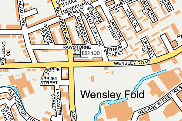 BB2 1QD map - OS OpenMap – Local (Ordnance Survey)