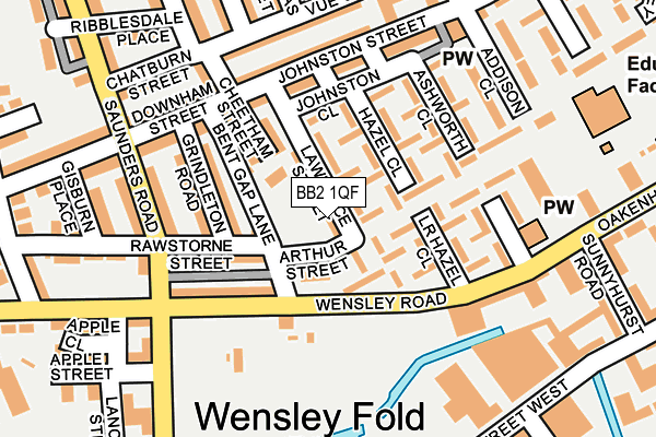 BB2 1QF map - OS OpenMap – Local (Ordnance Survey)