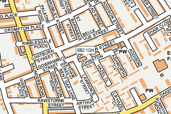 BB2 1QH map - OS OpenMap – Local (Ordnance Survey)