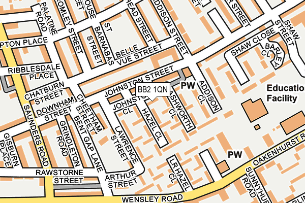 BB2 1QN map - OS OpenMap – Local (Ordnance Survey)