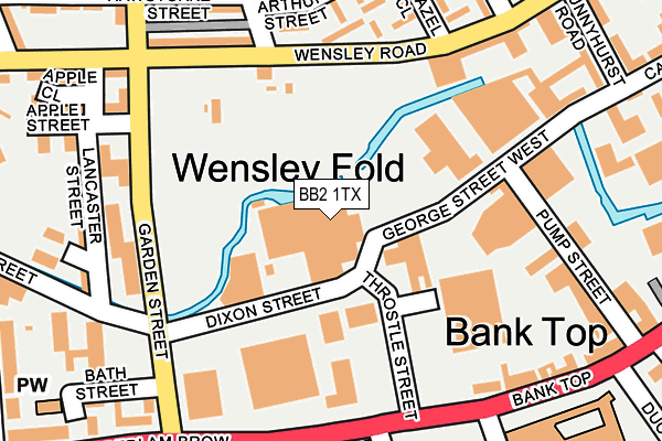 BB2 1TX map - OS OpenMap – Local (Ordnance Survey)
