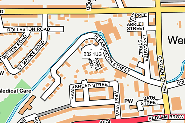 BB2 1UG map - OS OpenMap – Local (Ordnance Survey)