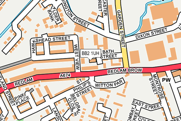 BB2 1UH map - OS OpenMap – Local (Ordnance Survey)