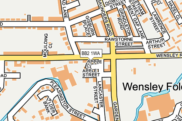 BB2 1WA map - OS OpenMap – Local (Ordnance Survey)