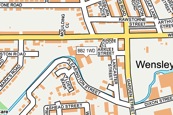 BB2 1WD map - OS OpenMap – Local (Ordnance Survey)