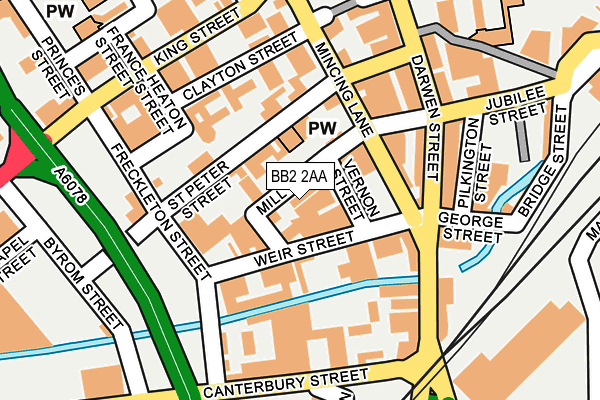 BB2 2AA map - OS OpenMap – Local (Ordnance Survey)