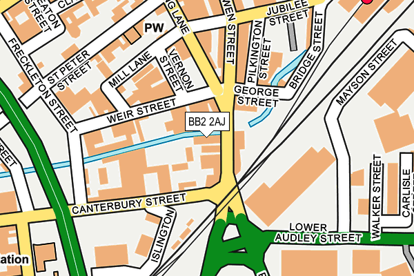 BB2 2AJ map - OS OpenMap – Local (Ordnance Survey)