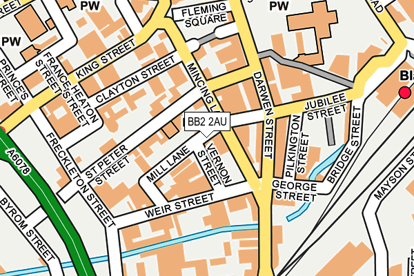 BB2 2AU map - OS OpenMap – Local (Ordnance Survey)