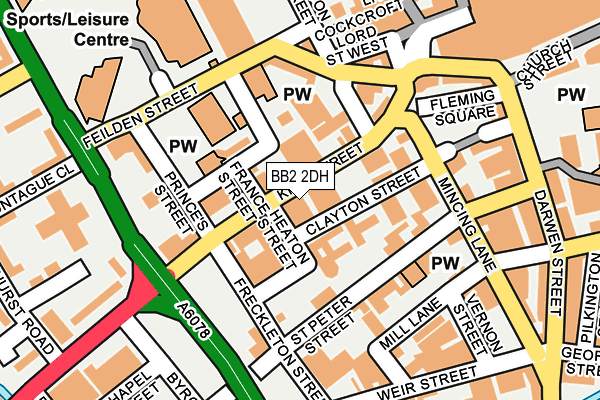 BB2 2DH map - OS OpenMap – Local (Ordnance Survey)