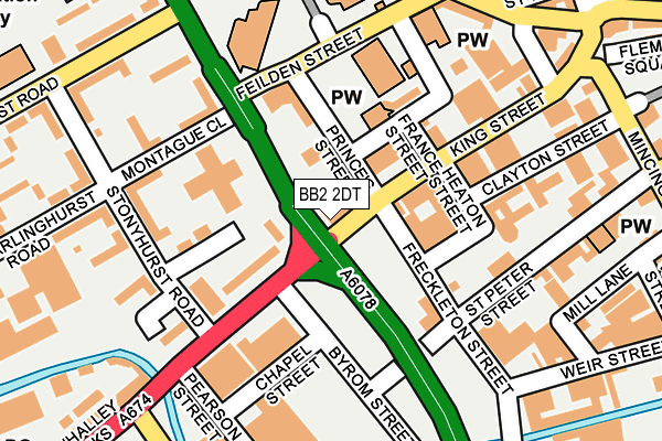 BB2 2DT map - OS OpenMap – Local (Ordnance Survey)