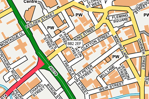 BB2 2EF map - OS OpenMap – Local (Ordnance Survey)