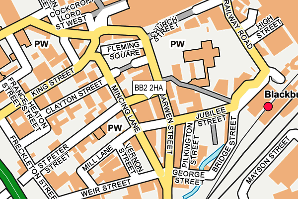 BB2 2HA map - OS OpenMap – Local (Ordnance Survey)