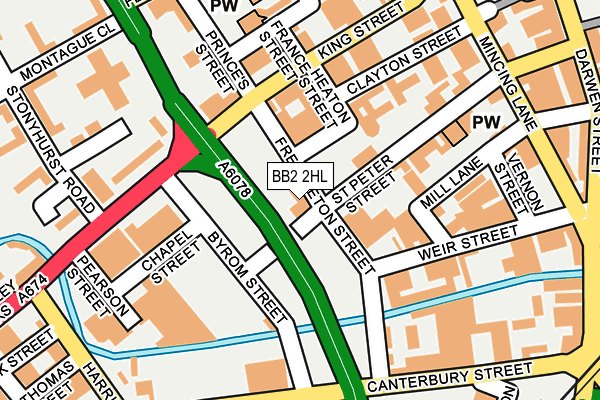 BB2 2HL map - OS OpenMap – Local (Ordnance Survey)