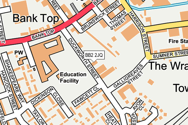 BB2 2JQ map - OS OpenMap – Local (Ordnance Survey)