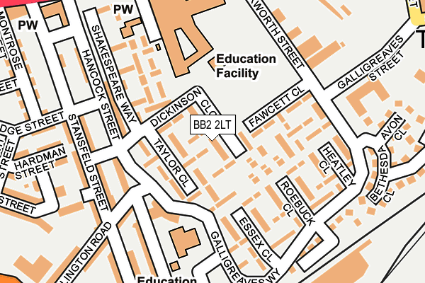 BB2 2LT map - OS OpenMap – Local (Ordnance Survey)