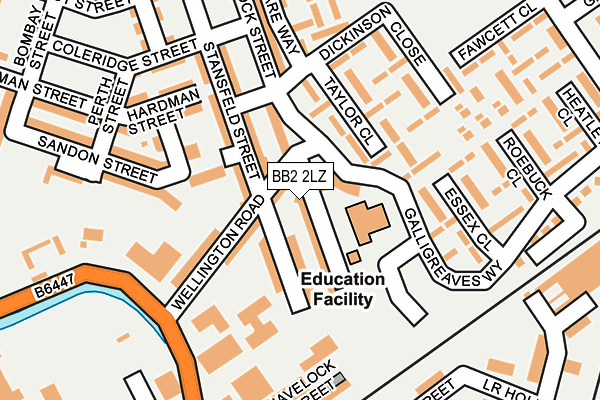 BB2 2LZ map - OS OpenMap – Local (Ordnance Survey)