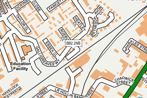 BB2 2NB map - OS OpenMap – Local (Ordnance Survey)