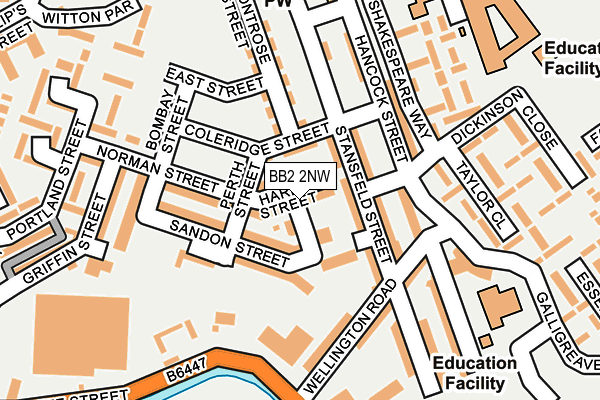BB2 2NW map - OS OpenMap – Local (Ordnance Survey)