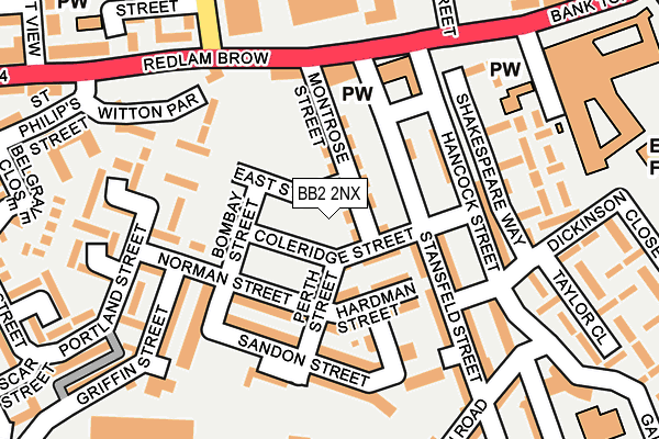 BB2 2NX map - OS OpenMap – Local (Ordnance Survey)