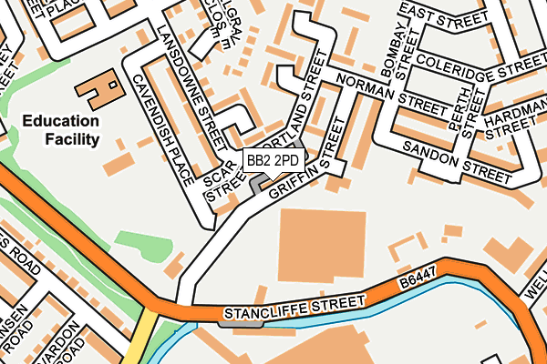 BB2 2PD map - OS OpenMap – Local (Ordnance Survey)