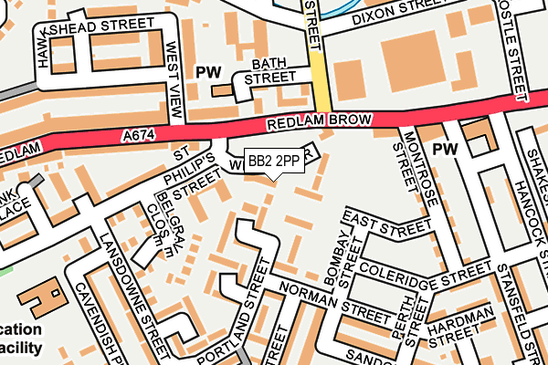 BB2 2PP map - OS OpenMap – Local (Ordnance Survey)
