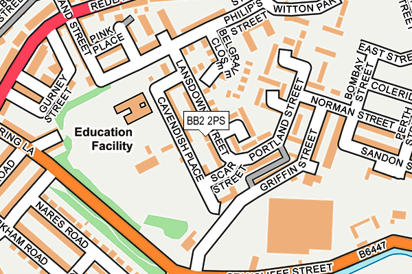 BB2 2PS map - OS OpenMap – Local (Ordnance Survey)