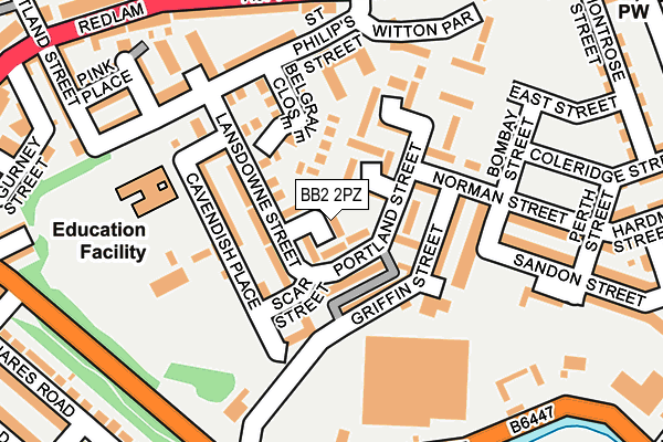BB2 2PZ map - OS OpenMap – Local (Ordnance Survey)