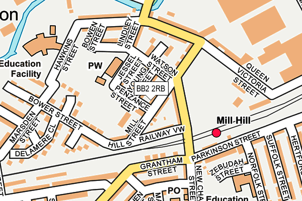 BB2 2RB map - OS OpenMap – Local (Ordnance Survey)