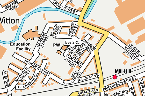 BB2 2RQ map - OS OpenMap – Local (Ordnance Survey)