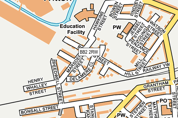 BB2 2RW map - OS OpenMap – Local (Ordnance Survey)