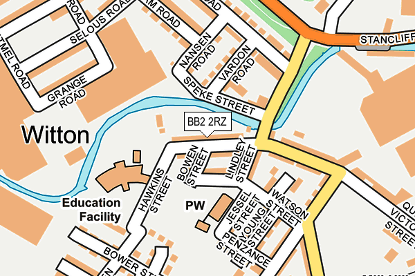BB2 2RZ map - OS OpenMap – Local (Ordnance Survey)