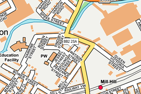 BB2 2SA map - OS OpenMap – Local (Ordnance Survey)