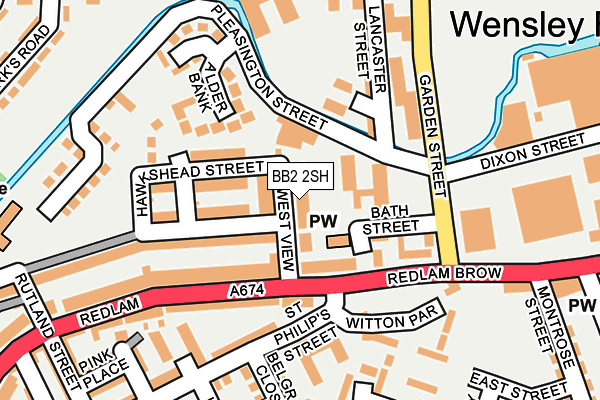 BB2 2SH map - OS OpenMap – Local (Ordnance Survey)