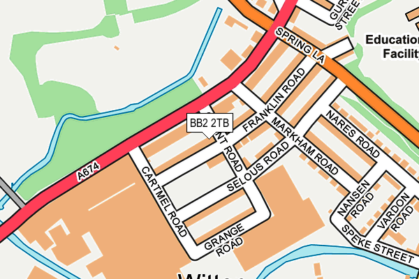BB2 2TB map - OS OpenMap – Local (Ordnance Survey)