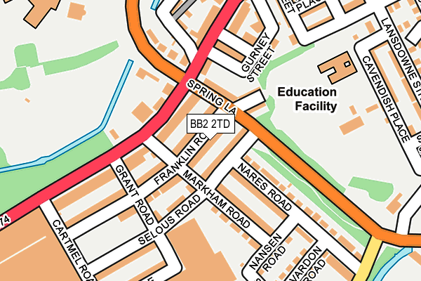 BB2 2TD map - OS OpenMap – Local (Ordnance Survey)