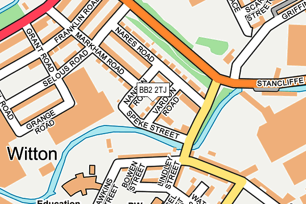 BB2 2TJ map - OS OpenMap – Local (Ordnance Survey)