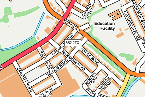 BB2 2TQ map - OS OpenMap – Local (Ordnance Survey)