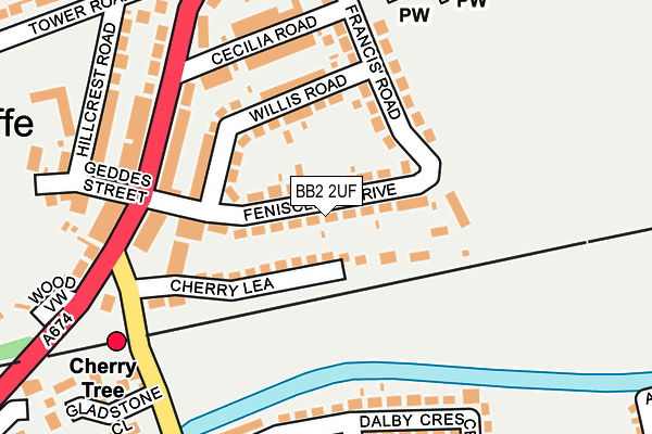 BB2 2UF map - OS OpenMap – Local (Ordnance Survey)
