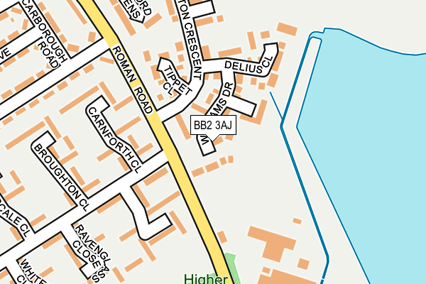 BB2 3AJ map - OS OpenMap – Local (Ordnance Survey)
