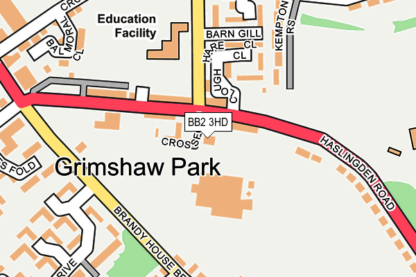 BB2 3HD map - OS OpenMap – Local (Ordnance Survey)