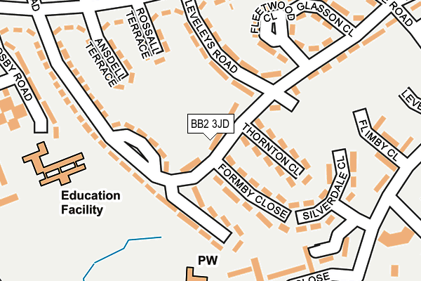 BB2 3JD map - OS OpenMap – Local (Ordnance Survey)