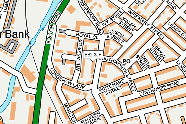 BB2 3JF map - OS OpenMap – Local (Ordnance Survey)