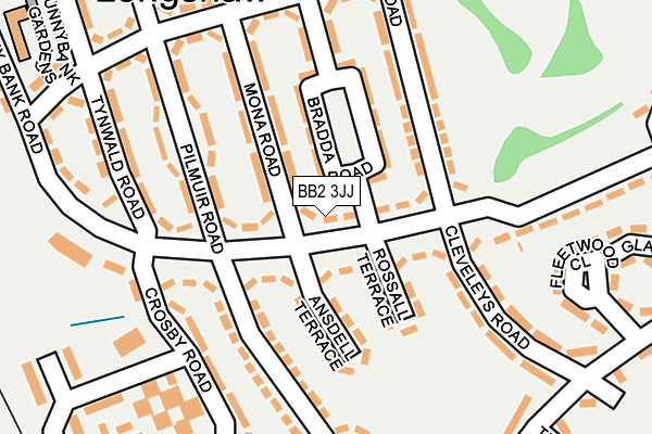 BB2 3JJ map - OS OpenMap – Local (Ordnance Survey)