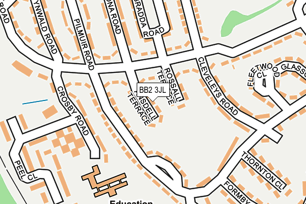 BB2 3JL map - OS OpenMap – Local (Ordnance Survey)