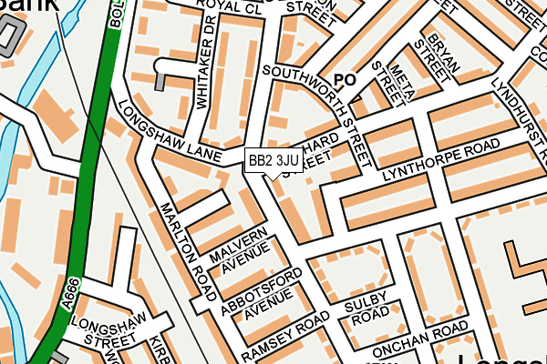 BB2 3JU map - OS OpenMap – Local (Ordnance Survey)