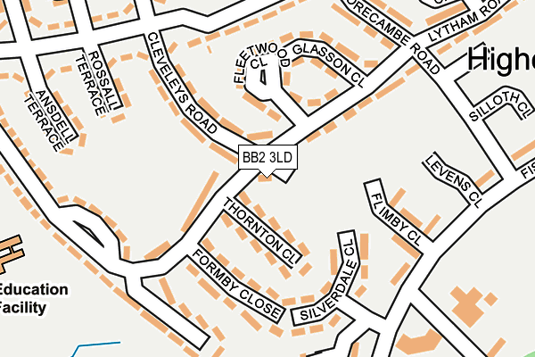 BB2 3LD map - OS OpenMap – Local (Ordnance Survey)