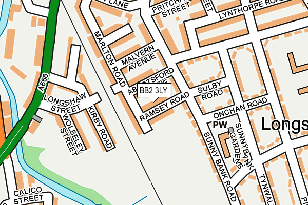 BB2 3LY map - OS OpenMap – Local (Ordnance Survey)